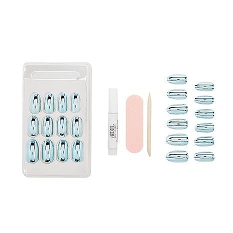 Ardell Nail Addict Metallic False Nails - Metallic Blue (24 Nails) - British D'sire