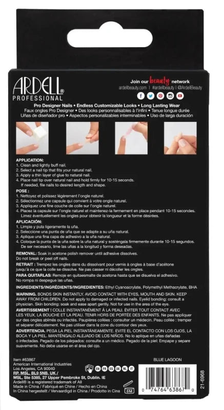 Ardell Nail Addict Nails Blue Lagoon - False Nails - British D'sire