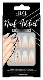 Ardell Nail Addict Premium Nail Set, Nude Light Crystals - False Nails - British D'sire