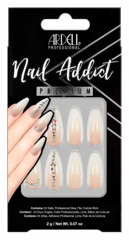 Ardell Nail Addict Premium Nail Set, Nude Light Crystals Secondary image