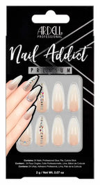 Ardell Nail Addict Premium Nail Set, Nude Light Crystals - False Nails - British D'sire