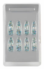 Ardell Nail Addict Premium Nails Blue Jewelled Glitter - False Nails - British D'sire