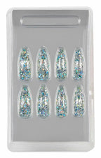 Ardell Nail Addict Premium Nails Blue Jewelled Glitter - False Nails - British D'sire