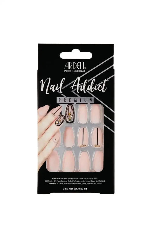 Ardell Nail Addict Premium Nails Blush Geometric Crystals - False Nails - British D'sire Main image
