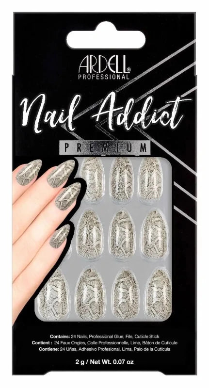 Ardell Nail Addict Premium Nails Grey Python - False Nails - British D'sire Main image