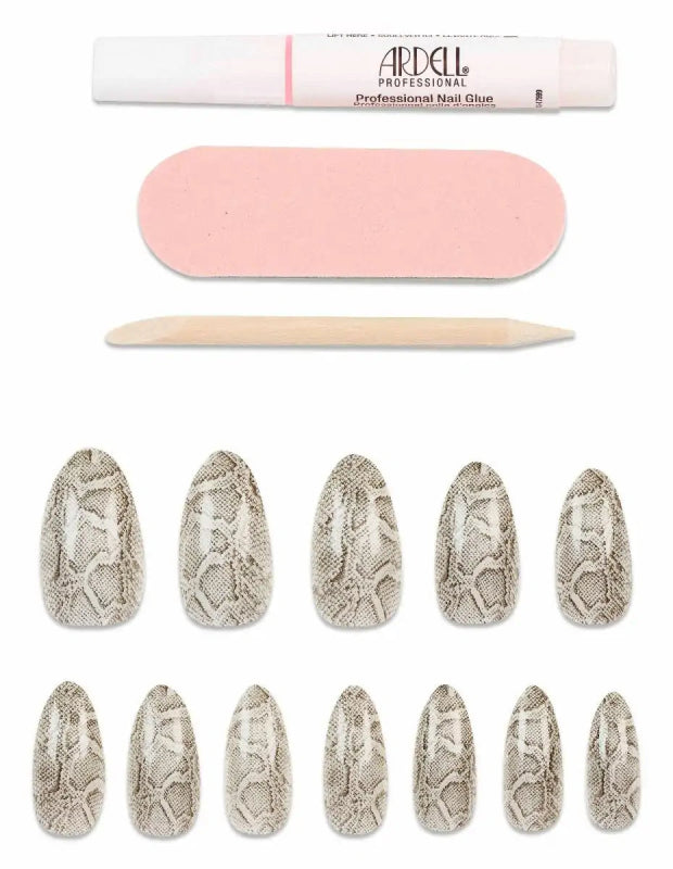 Ardell Nail Addict Premium Nails Grey Python - False Nails - British D'sire