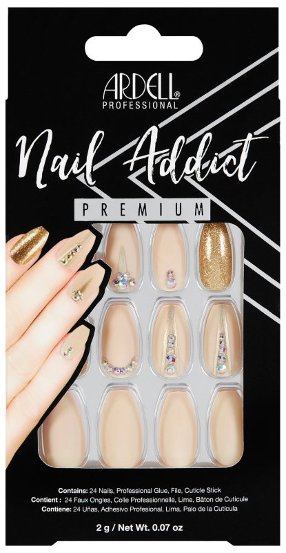 Ardell Nail Addict Premium Nails Nude Jewelled - False Nails - British D'sire Main image