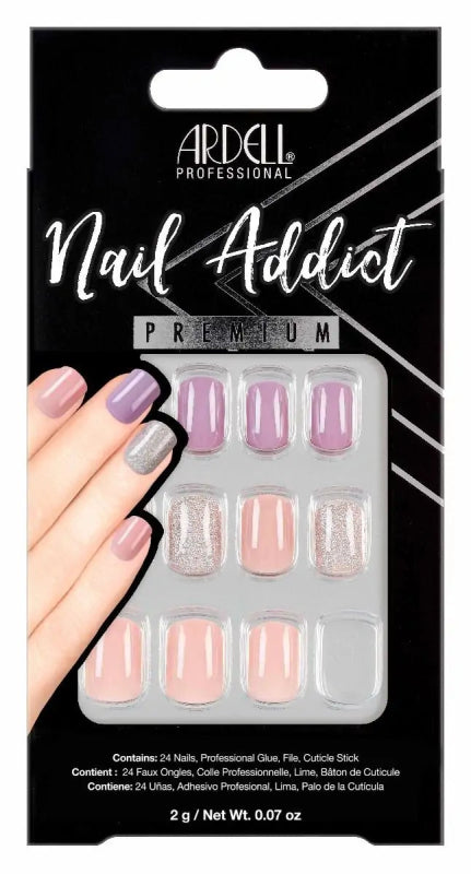 Ardell Nail Addict Premium Nails Pastel Pink & Purple - False Nails - British D'sire