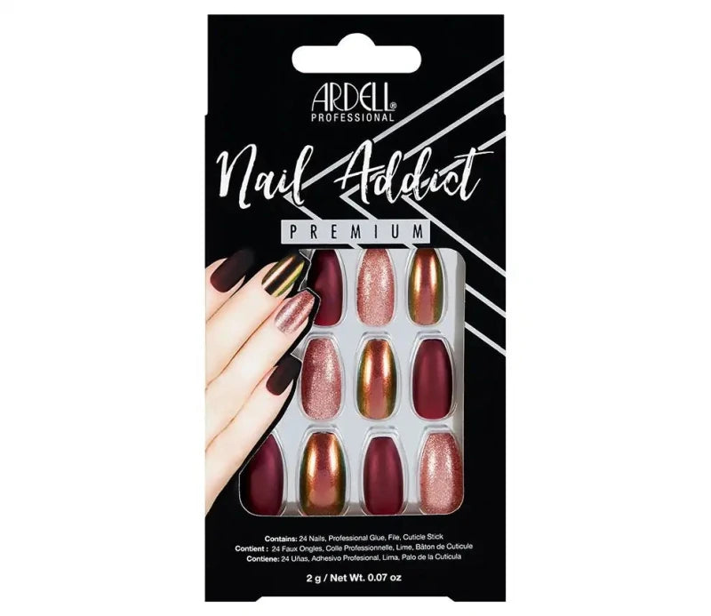 Ardell Nail Addict Premium Nails Red Cateye - False Nails - British D'sire