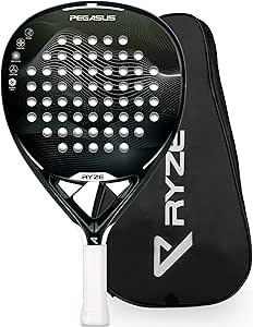 Arezzo - PEGASUS Padel Racket in 100% Carbon Fiber - Max Power + Control - Pro Paddle Racket for Adults EVA - 17 Flex Foam - 360g Light & Durable - Paddle Tennis Racket + Free Carry Case Included - Outdoor Sports & Equipments - British D'sire