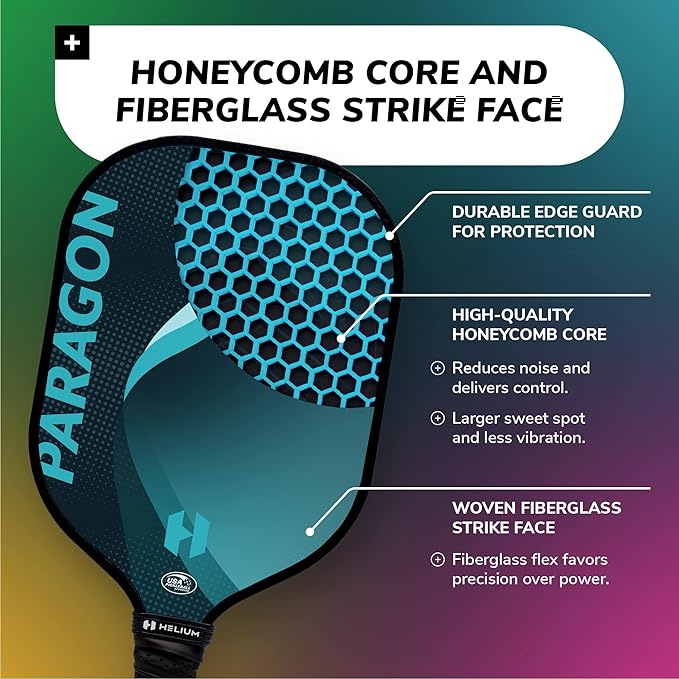Arezzo - Pickleball Paddle Set of 2 - USAPA Certified - Graphite Fiberglass Surface, Lightweight Honeycomb Core - Outdoor Sports & Equipments - British D'sire