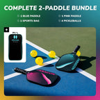 Arezzo - Pickleball Paddle Set of 2 - USAPA Certified - Graphite Fiberglass Surface, Lightweight Honeycomb Core - Outdoor Sports & Equipments - British D'sire