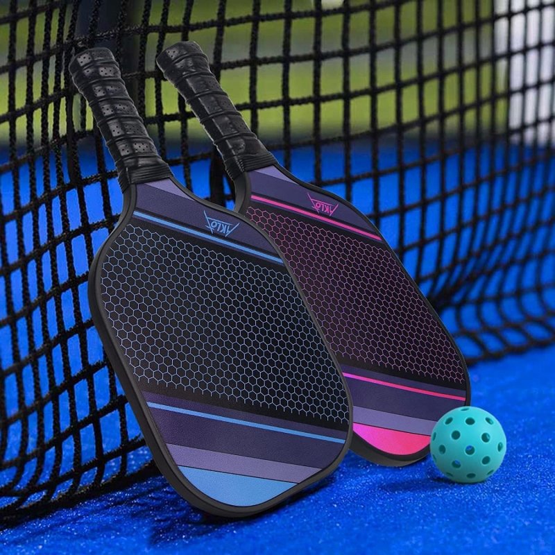 Arezzo - Pickleball Paddles, Pickleball Set 2/4 Pcs Pickle Ball Raquette Fiberglass Racquets for Women and Men Indoor or Outdoor Play with 6 Balls,Carry Bag - Outdoor Sports & Equipments - British D'sire