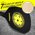 Arezzo - Pickleball Paddles - Pickleball Set of 4 Paddles, Indoor & Outdoor Pickleball Balls, Pickleball Paddle Set of 4 Wood Pickleball Racket Ergonomic Cushion Grip, 8 Pickleball Balls & 1 Carry Bag - Outdoor Sports & Equipments - British D'sire