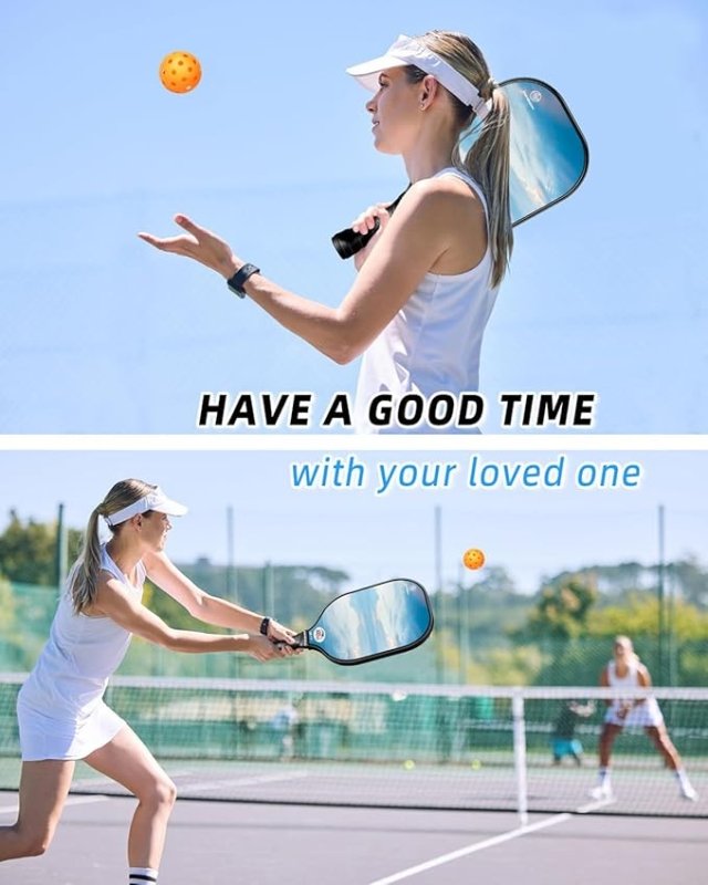 Arezzo - Pickleball Paddles Set of 2 or 4, USAPA Approved Pickleball Paddles Set with 4 Pickleball Balls and Pickleball Carry Bag, Fiberglass Pickle Ball Rackets 2 Pack Gifts for Beginners & Pros - Outdoor Sports & Equipments - British D'sire