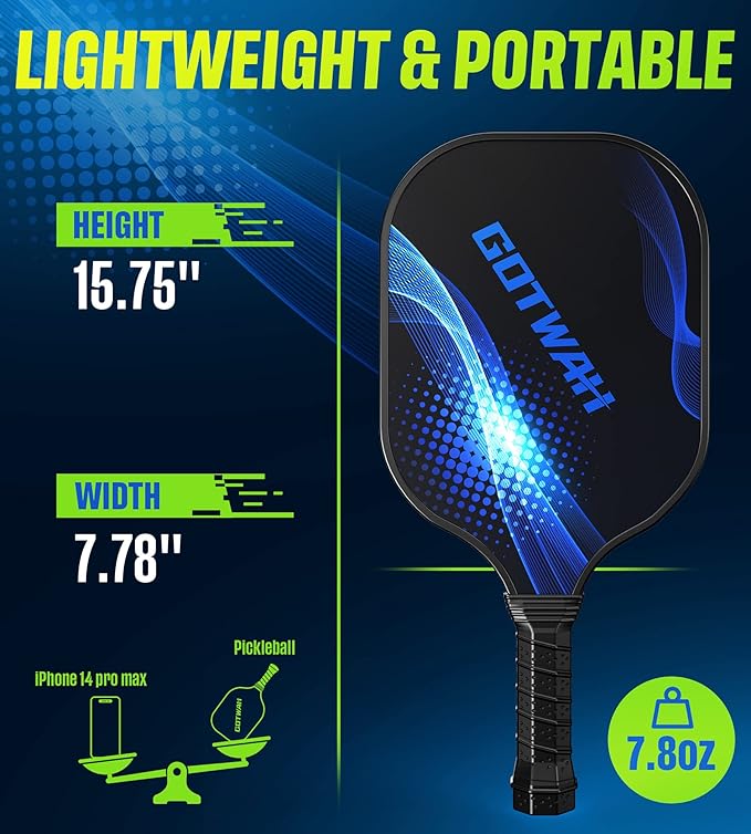 Arezzo - Pickleball Paddles Set，Outdoor Pickleball Rackets Set Lightweight Racquets Fiberglass Pickle Ball Raquette Gift with Cushioned Grip for Adults Beginners Intermediate Player Elders Friendly - Outdoor Sports & Equipments - British D'sire