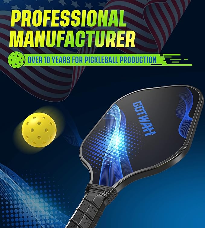 Arezzo - Pickleball Paddles Set，Outdoor Pickleball Rackets Set Lightweight Racquets Fiberglass Pickle Ball Raquette Gift with Cushioned Grip for Adults Beginners Intermediate Player Elders Friendly - Outdoor Sports & Equipments - British D'sire