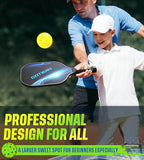 Arezzo - Pickleball Paddles Set，Outdoor Pickleball Rackets Set Lightweight Racquets Fiberglass Pickle Ball Raquette Gift with Cushioned Grip for Adults Beginners Intermediate Player Elders Friendly - Outdoor Sports & Equipments - British D'sire