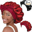Arezzo SilkEssence Satin Sleep Bonnets – 2 Pcs Set in Black & Red | Silk Satin Bonnets for Women | Comfortable, Lightweight Hair Protection for Sleeping | Reduces Frizz & Retains Moisture - Silk Satin Bonnet - British D'sire