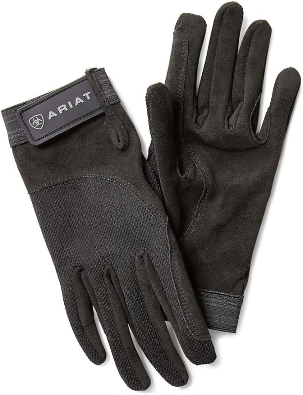 Ariat Tek Grip Glove Black - Easy Stretch - Unisex - The go - to glove for riding and schooling - Articulated fingers bend Glove Size - 8 - British D'sire