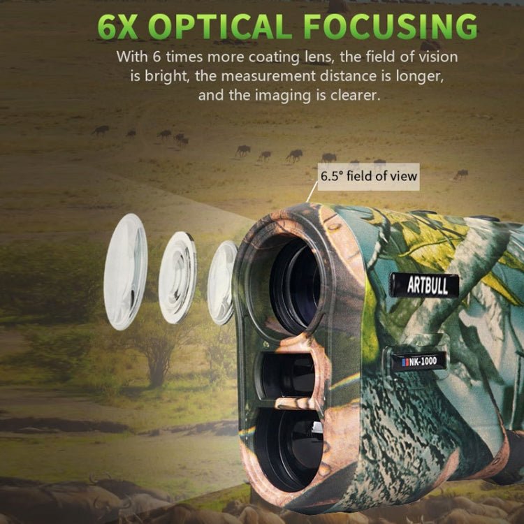 ARTBULL NK - 1000 Camouflage Golf Rangefinder Rechargeable Telescope, Random Color Delivery - British D'sire