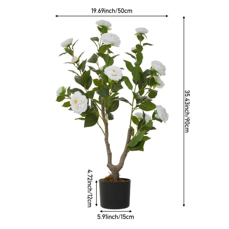 Artificial Camellia Tree Potted Plant Home Decoration - Artificial Tree - British D'sire
