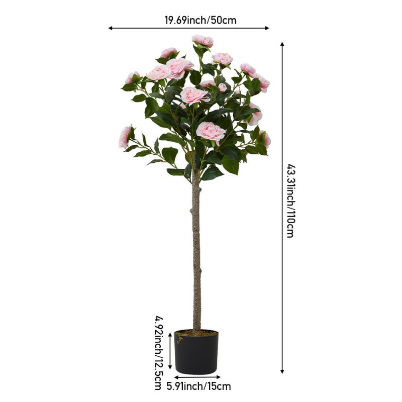 Artificial Camellia Tree Potted Plant Home Decoration - Artificial Tree - British D'sire