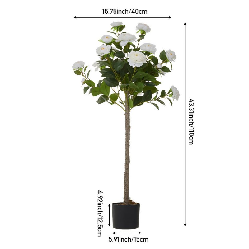 Artificial Camellia Tree Potted Plant Home Decoration - Artificial Tree - British D'sire