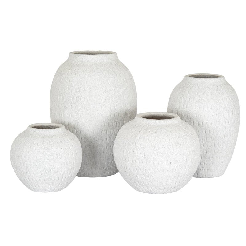 Ashen Large Round Vase - Grey Ceramic Decorative Vase - Vases - British D'sire