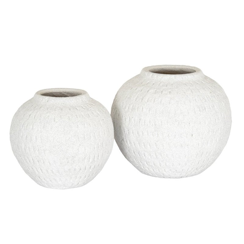 Ashen Large Round Vase - Grey Ceramic Decorative Vase - Vases - British D'sire