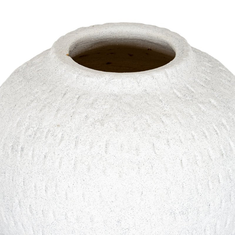Ashen Large Round Vase - Grey Ceramic Decorative Vase - Vases - British D'sire