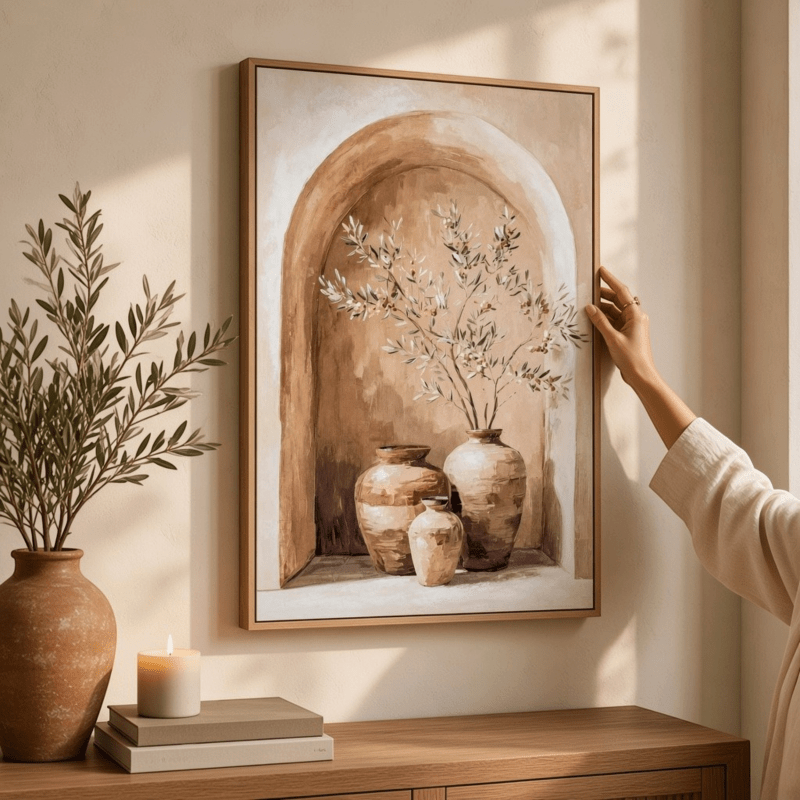 Assisi Handpainted Canvas in Frame - Wall Art & Signs - British D'sire