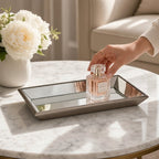 Astor Distressed Mirrored Tray With Wooden Detailing - Serving Tray - British D'sire