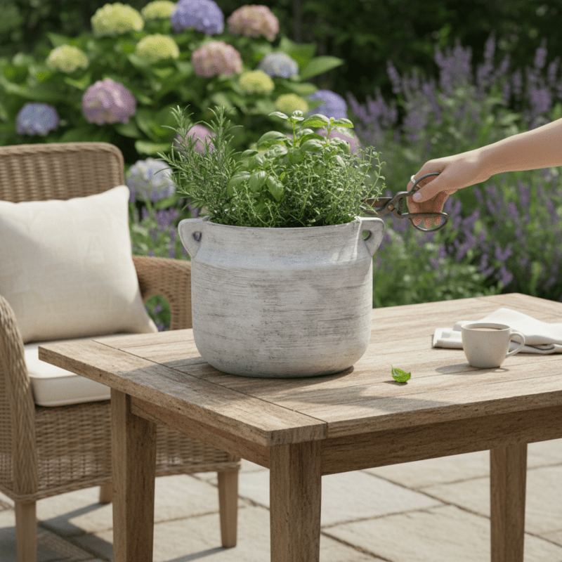 Athena Stone Hydria Pot Decorative Home Accessory - Plant Pot - British D'sire