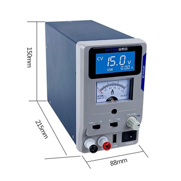 ATTEN APS22 - 5A 22V 5A USB Digital Variable Adjustable Laboratory DC Power Supply For Mobile Repair, EU Plug - British D'sire