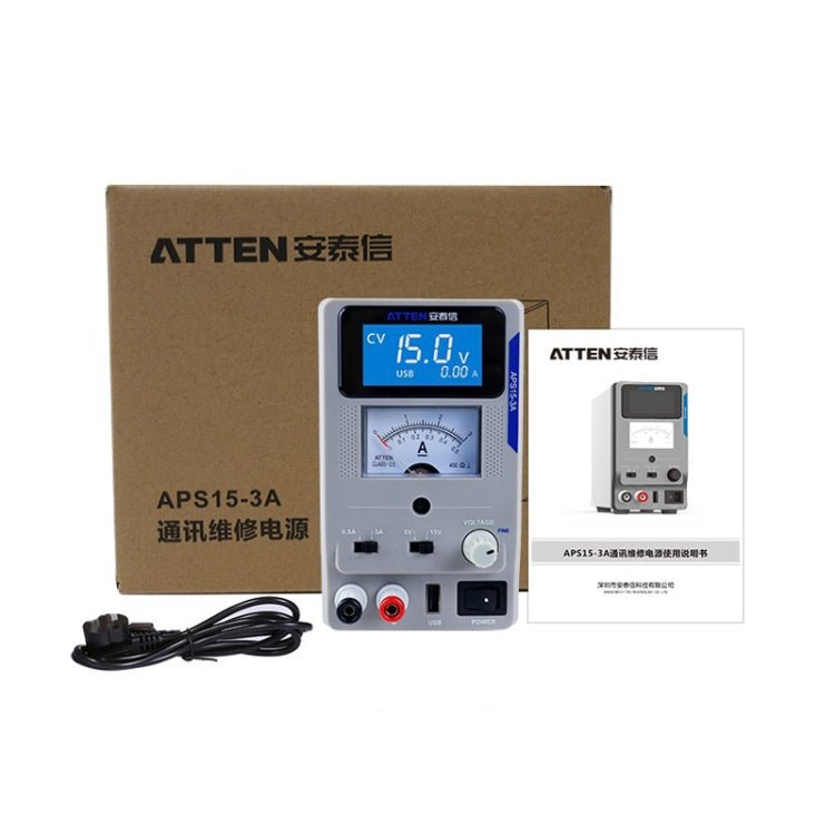 ATTEN APS22 - 5A 22V 5A USB Digital Variable Adjustable Laboratory DC Power Supply For Mobile Repair, EU Plug - British D'sire
