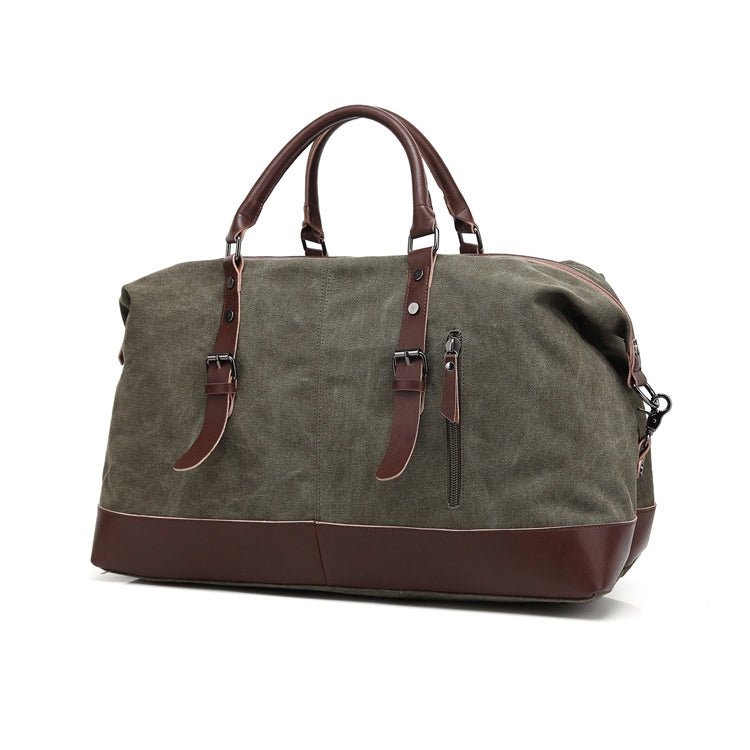 AUGUR 2012 Portable Casual Canvas Travel Handbag Baggage Shoulder Crossby Bag(Army Green) - British D'sire