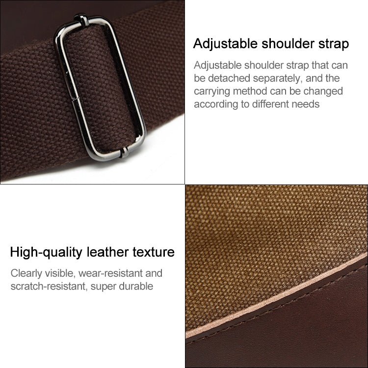 AUGUR 2012 Portable Casual Canvas Travel Handbag Baggage Shoulder Crossby Bag(Coffee) - British D'sire