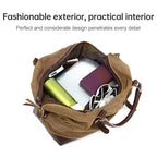 AUGUR 2012 Portable Casual Canvas Travel Handbag Baggage Shoulder Crossby Bag(Coffee) - British D'sire