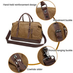 AUGUR 2012 Portable Casual Canvas Travel Handbag Baggage Shoulder Crossby Bag(Coffee) - British D'sire