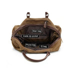 AUGUR 2012 Portable Casual Canvas Travel Handbag Baggage Shoulder Crossby Bag(Coffee) - British D'sire