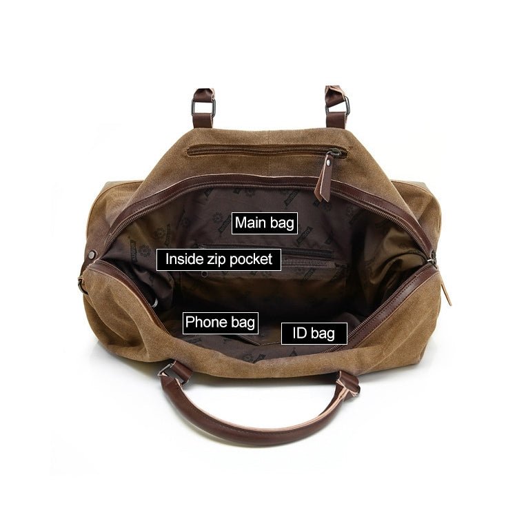 AUGUR 2012 Portable Casual Canvas Travel Handbag Baggage Shoulder Crossby Bag(Coffee) - British D'sire
