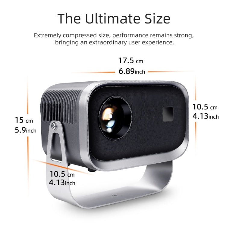 AUN A003 1280x720P 150 Lumens Same Screen Version Portable Home Theater LED HD Digital Projector, UK Plug(Grey) Secondary image