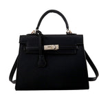 Autumn And Winter Women Hundred Crossbody Handbag Single Shoulder Kelly Bag(Black) - British D'sire