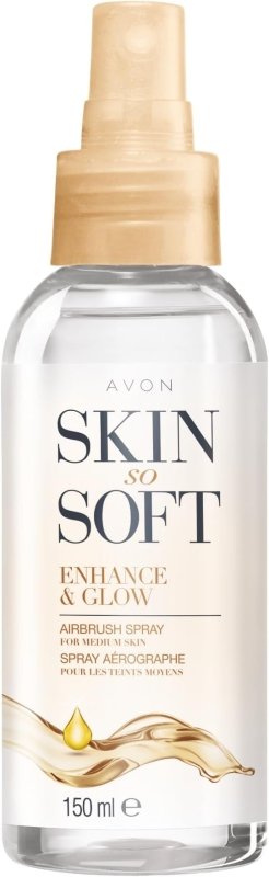 Avon Skin So Soft Enhance & Glow Airbrush Tanning Spray 150ml | Sun-Kissed Glow | Quick Drying | Easy to Use | Cruelty Free - British D'sire