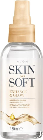 Avon Skin So Soft Enhance & Glow Airbrush Tanning Spray 150ml | Sun-Kissed Glow | Quick Drying | Easy to Use | Cruelty Free - British D'sire