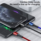 awei CL-971 3 in 1 1.2m 2.4A USB to 8 Pin + Micro USB + USB-C / Type-C Multi Charging Cable - British D'sire