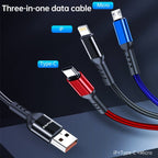 awei CL-971 3 in 1 1.2m 2.4A USB to 8 Pin + Micro USB + USB-C / Type-C Multi Charging Cable - British D'sire