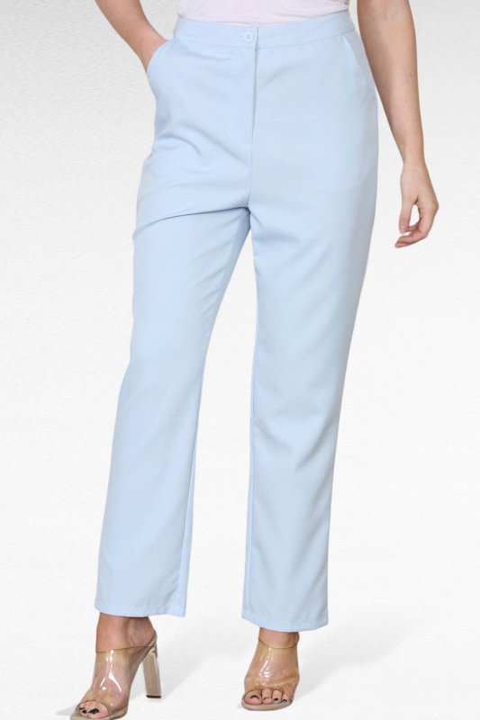 Baby blue Straight Leg Trousers - Trouser - British D'sire