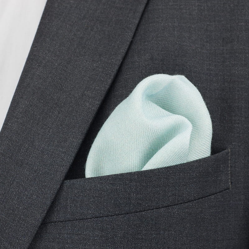 Baby Blue Wool Pocket Square - All Products - British D'sire Main image